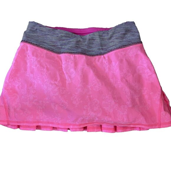 Lululemon $125 Women's Pace Setter Pleated Skirt Solid Floral Size 2 - Picture 4 of 8